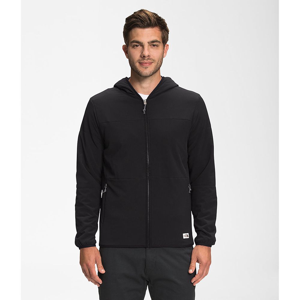 The North Face Fleece Jacket Mens Australia - The North Face Mountain Full Zip Hoodie Black Mountain